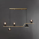 GobekUsa Minimalist Gold Metal Dining Pendant Lamp - Cone and Ball Hanging Island Light for Dining Room