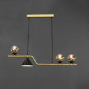GobekUsa Minimalist Gold Metal Dining Pendant Lamp - Cone and Ball Hanging Island Light for Dining Room