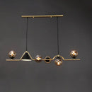 GobekUsa Minimalist Gold Metal Dining Pendant Lamp - Cone and Ball Hanging Island Light for Dining Room