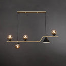 GobekUsa Minimalist Gold Metal Dining Pendant Lamp - Cone and Ball Hanging Island Light for Dining Room