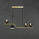 GobekUsa Minimalist Gold Metal Dining Pendant Lamp - Cone and Ball Hanging Island Light for Dining Room