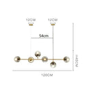 GobekUsa Brass Chandelier with Black Art Glass Ball - Minimalist Living Room Dining Decor