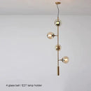 GobekUsa Brass Chandelier with Black Art Glass Ball - Minimalist Living Room Dining Decor