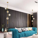 GobekUsa Brass Chandelier with Black Art Glass Ball - Minimalist Living Room Dining Decor