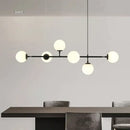 GobekUsa Brass Chandelier with Black Art Glass Ball - Minimalist Living Room Dining Decor
