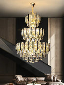GobekUsa Crystal Hollow Villa Chandelier: Modern Luxury Pendant Light for Living Room and Hotel Lobby