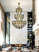 GobekUsa Crystal Hollow Villa Chandelier: Modern Luxury Pendant Light for Living Room and Hotel Lobby