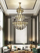 GobekUsa Crystal Hollow Villa Chandelier: Modern Luxury Pendant Light for Living Room and Hotel Lobby