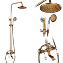 GobekUsa Dual Handle Shower Faucet Set with 8" Rain Shower Head