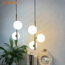 GobekUsa Glass Ball LED Pendant Light Brass Black Modern Decor Fixture