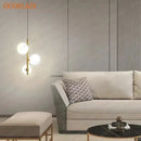GobekUsa Glass Ball LED Pendant Light Brass Black Modern Decor Fixture