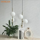 GobekUsa Glass Ball LED Pendant Light Brass Black Modern Decor Fixture
