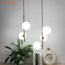 GobekUsa Glass Ball LED Pendant Light Brass Black Modern Decor Fixture
