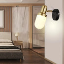 GobekUsa Modern Glass Sconce Light - Wall Mount 1/2/3 Lights with Black Arm and Backplate