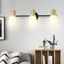 GobekUsa Modern Glass Sconce Light - Wall Mount 1/2/3 Lights with Black Arm and Backplate