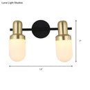 GobekUsa Modern Glass Sconce Light - Wall Mount 1/2/3 Lights with Black Arm and Backplate