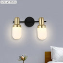 GobekUsa Modern Glass Sconce Light - Wall Mount 1/2/3 Lights with Black Arm and Backplate