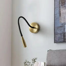 GobekUsa Adjustable Arm Copper Wall Lamp LED Bedside Reading Light