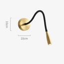 GobekUsa Adjustable Arm Copper Wall Lamp LED Bedside Reading Light