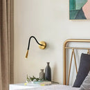 GobekUsa Adjustable Arm Copper Wall Lamp LED Bedside Reading Light