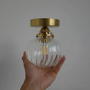 GobekUsa Blue Glass Ball Wall Lights Pull Chain Switch LED Sconce for Home Bedroom