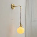 GobekUsa Ceramic Copper LED Wall Lamp with Pull Chain Switch for Modern Style Interiors