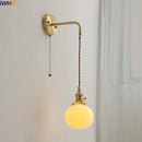 GobekUsa Ceramic Copper LED Wall Lamp with Pull Chain Switch for Modern Style Interiors