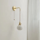 GobekUsa Ceramic Copper LED Wall Lamp with Pull Chain Switch for Modern Style Interiors