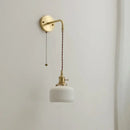 GobekUsa Ceramic Copper LED Wall Lamp with Pull Chain Switch for Modern Style Interiors