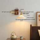 GobekUsa Ceramic Walnut LED Wall Lights for Modern Bedroom Living Room, Pull Chain Switch