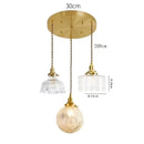 GobekUsa Clear Glass LED Pendant Light: Modern Copper Hanging Lamp for Home Indoor Decor
