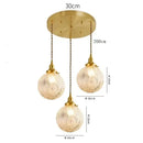 GobekUsa Clear Glass LED Pendant Light: Modern Copper Hanging Lamp for Home Indoor Decor