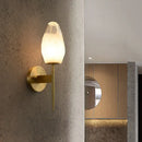 GobekUsa LED Diamond Wall Lamp: Sleek Brass 1-Head Fixture with Clear Glass - Perfect for Bedside
