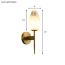 GobekUsa LED Diamond Wall Lamp: Sleek Brass 1-Head Fixture with Clear Glass - Perfect for Bedside