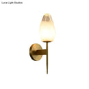 GobekUsa LED Diamond Wall Lamp: Sleek Brass 1-Head Fixture with Clear Glass - Perfect for Bedside