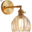GobekUsa Clear Glass LED Wall Lights Up Down Rotate Copper Nordic Modern Stair Sconce