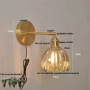GobekUsa Clear Glass LED Wall Lights Up Down Rotate Copper Nordic Modern Stair Sconce