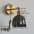 GobekUsa Clear Glass LED Wall Lights Up Down Rotate Copper Nordic Modern Stair Sconce