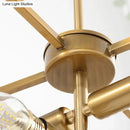 GobekUsa 12-Light Brass Crystal Rod Island Chandelier for Modern Dining Room