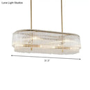 GobekUsa 12-Light Brass Crystal Rod Island Chandelier for Modern Dining Room