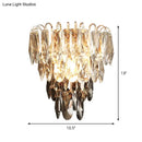 GobekUsa Modern Crystal 3-Light Tiered Bedroom Wall Sconce, Flush Mount, Clear and Smoke Shades