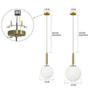 GobekUsa Glass Ball Pendant Chandeliers for Dining Room Bedroom Lighting