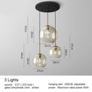 GobekUsa Glass Pendant Lights Dining Kitchen Bar Chandelier