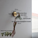 GobekUsa Gray Glass LED Wall Lights, Pull Chain Switch, Modern Nordic Design