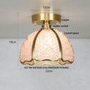 GobekUsa Crystal Glass LED Ceiling Light Copper Canopy Nordic Modern Design