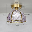 GobekUsa Crystal Glass LED Ceiling Light Copper Canopy Nordic Modern Design