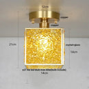 GobekUsa Crystal Glass LED Ceiling Light Copper Canopy Nordic Modern Design
