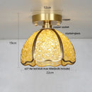 GobekUsa Crystal Glass LED Ceiling Light Copper Canopy Nordic Modern Design
