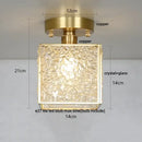 GobekUsa Crystal Glass LED Ceiling Light Copper Canopy Nordic Modern Design