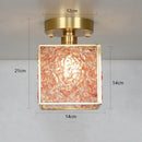 GobekUsa Crystal Glass LED Ceiling Light Copper Canopy Nordic Modern Design